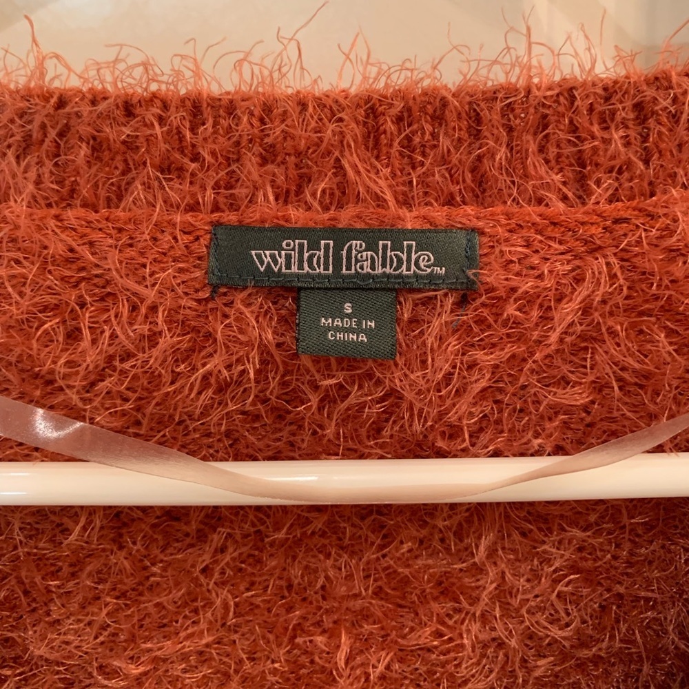 Wild Fable Fuzzy Cropped Sweater Rust Size Small - Picture 5 of 5